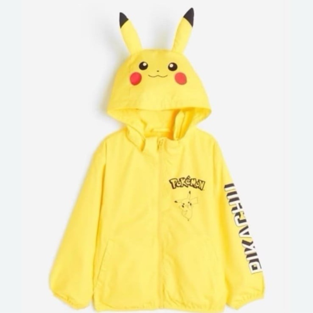 Pokemon Pikachu Light Weight Jacket With Removable Hood Perfect For Pokemon Fan